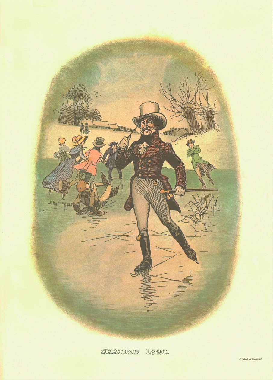 Schaatsen, 1820, ca. 1910 door Tom Browne