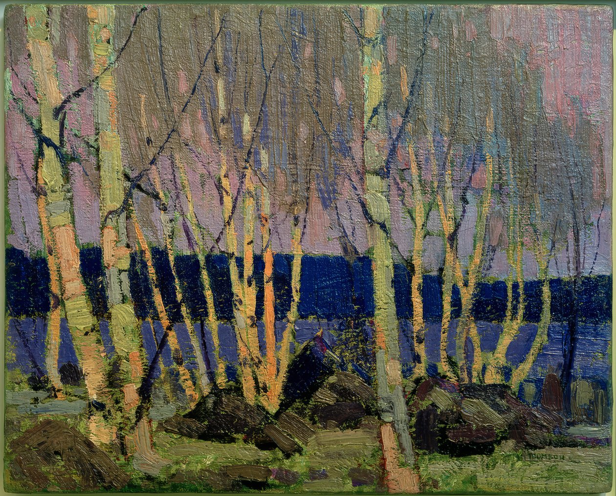 Avond, Canoe Lake door Tom Thomson