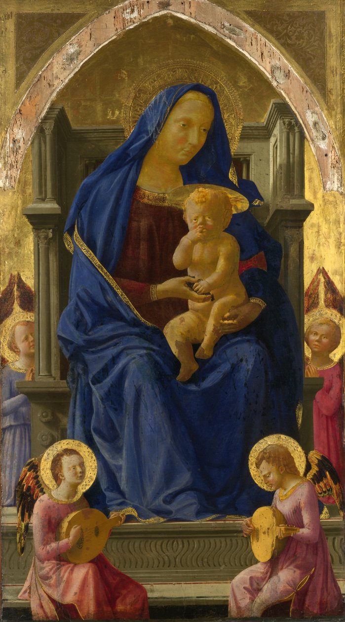 Maagd en Kind (Pisa Polyptych) door Tommaso Masaccio
