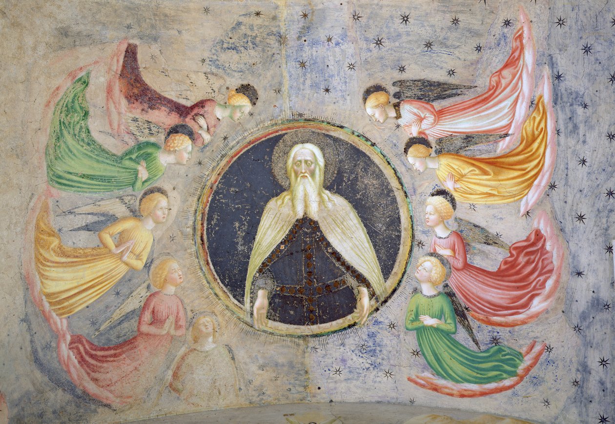 De Eeuwige Vader omringd door Engelen door Tommaso Masolino da Panicale