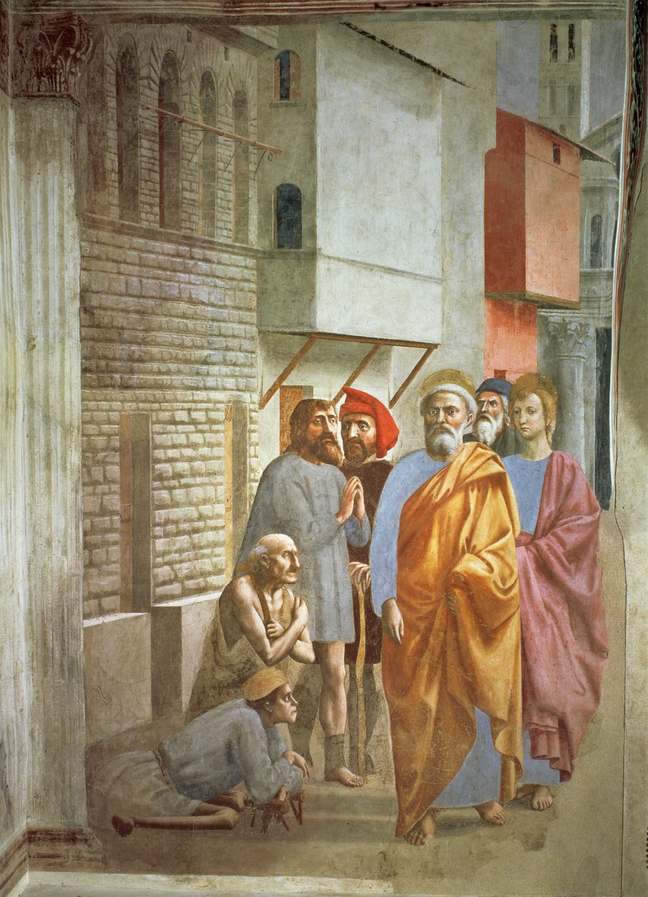 St. Peter geneest met zijn schaduw, ca. 1427 door Tommaso Masaccio