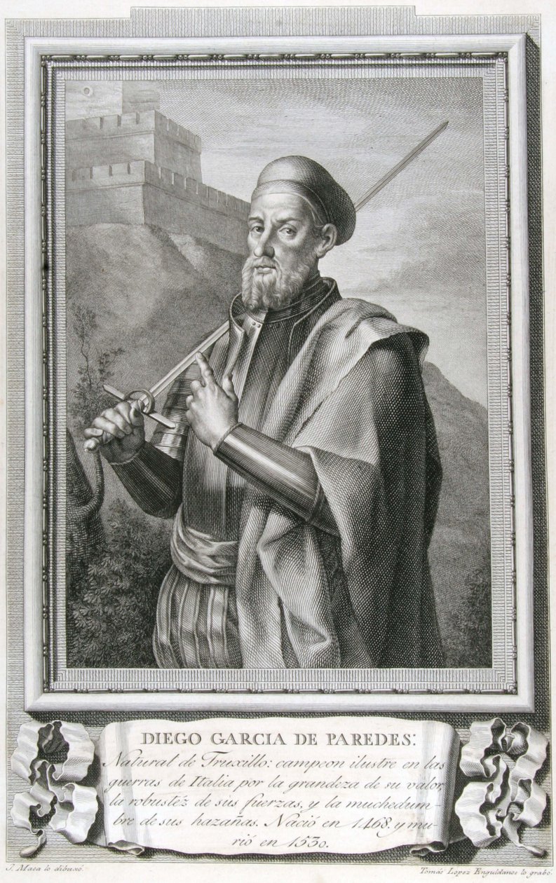 Portret van Diego García de Paredes (1468 - 1533) door Tomás López Enguídanos