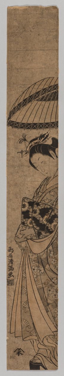 Een mooie vrouw door Torii Kiyomitsu