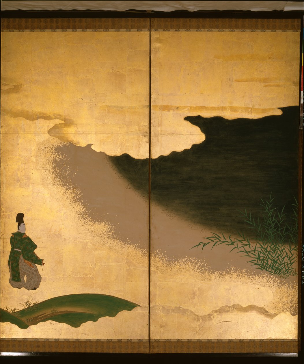 Zesdelig scherm met verhalen van Ise door Tosa Mitsuoki