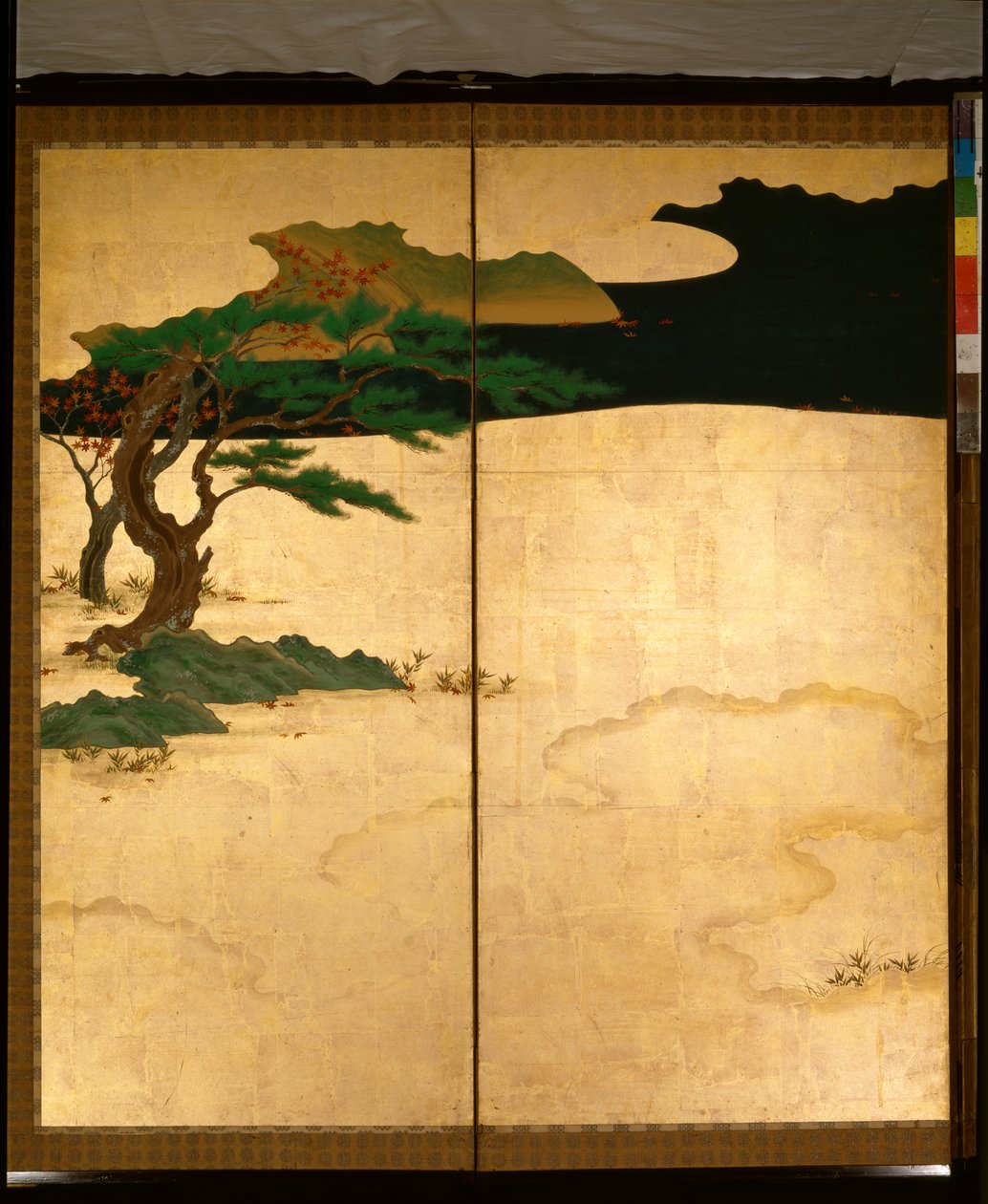 Zesdelig scherm met verhalen van Ise door Tosa Mitsuoki