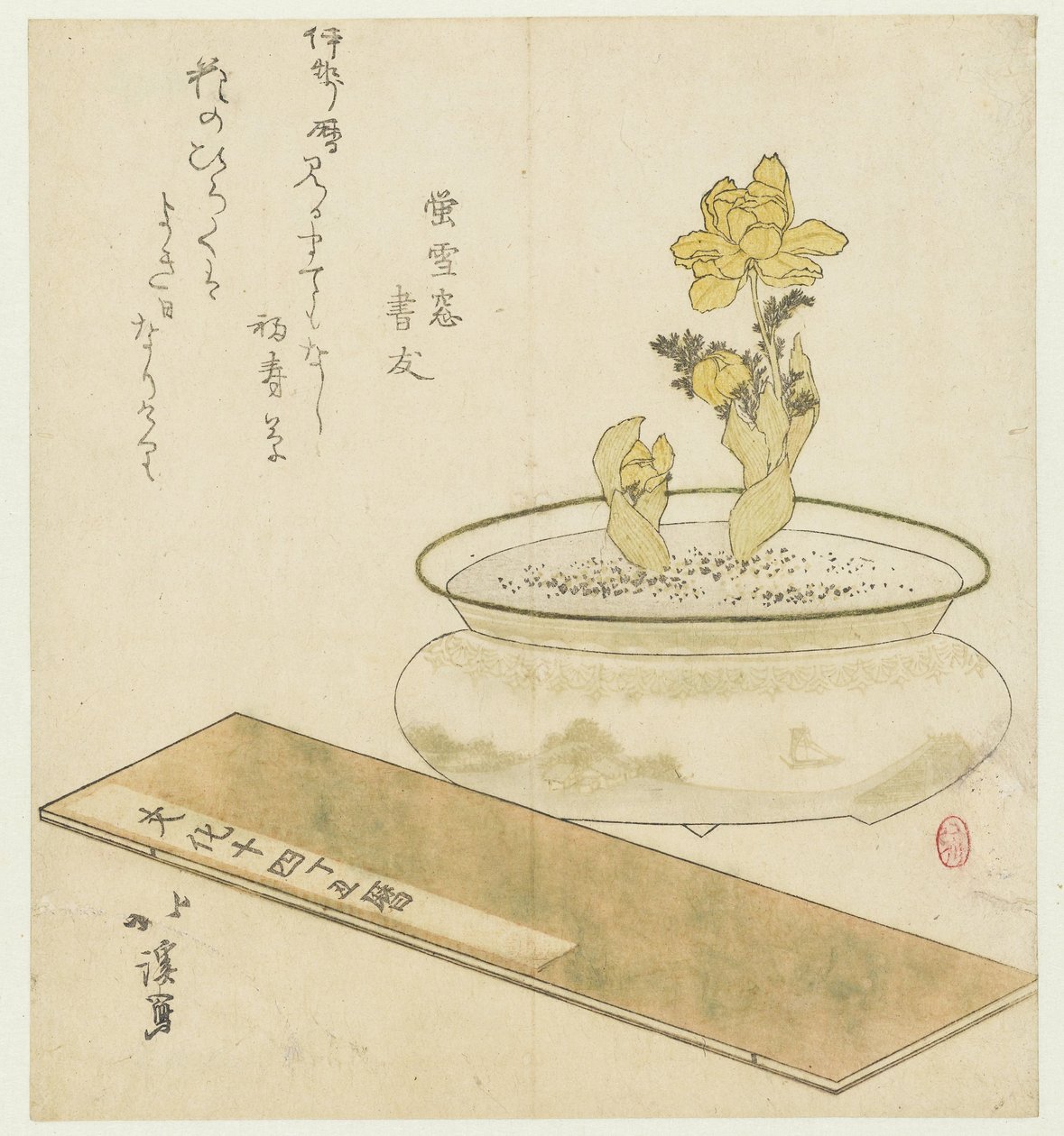 Potplant en almanak door Totoya Hokkei
