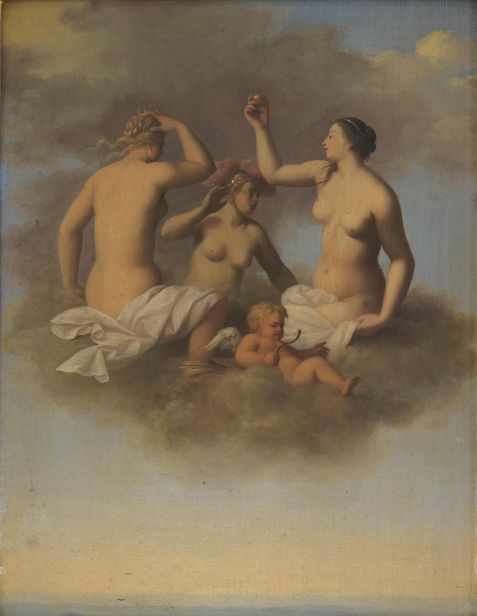 Juno, Minerva en Venus met Cupido door Toussaint Gelton
