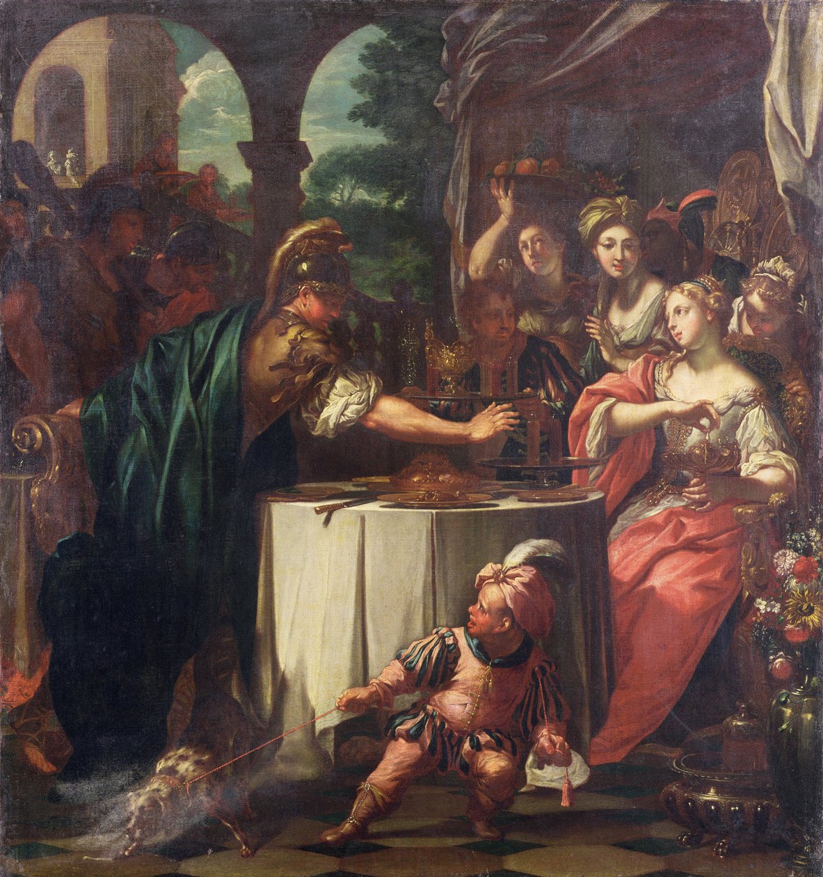 Het feest van Marcus Antonius en Cleopatra, ca. 1705-10 door TrevisaniFrancesco