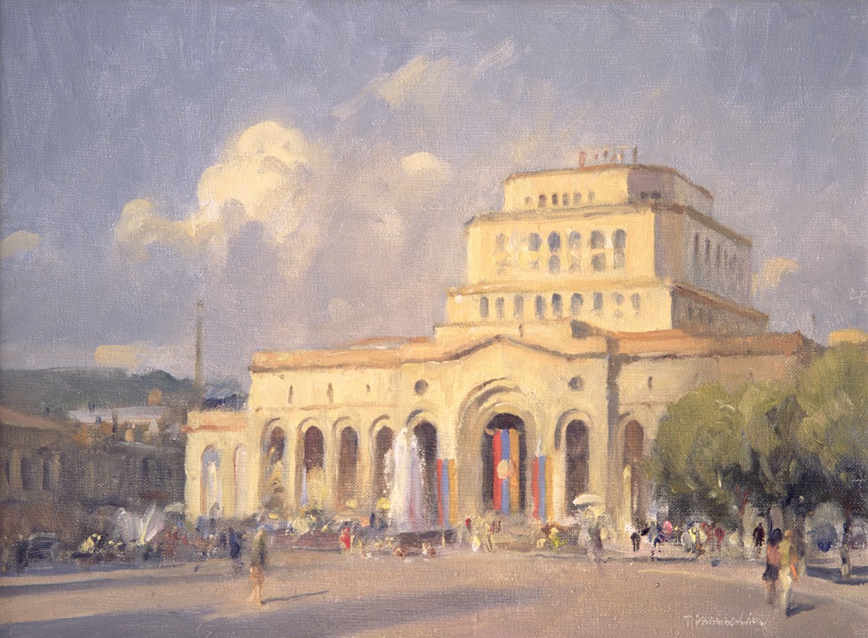 Avond, Republieksplein, Jerevan door Trevor Chamberlain