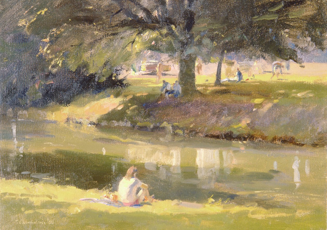 Hoge Zomer, Kasteelgronden, Hertford, 1988 door Trevor Chamberlain