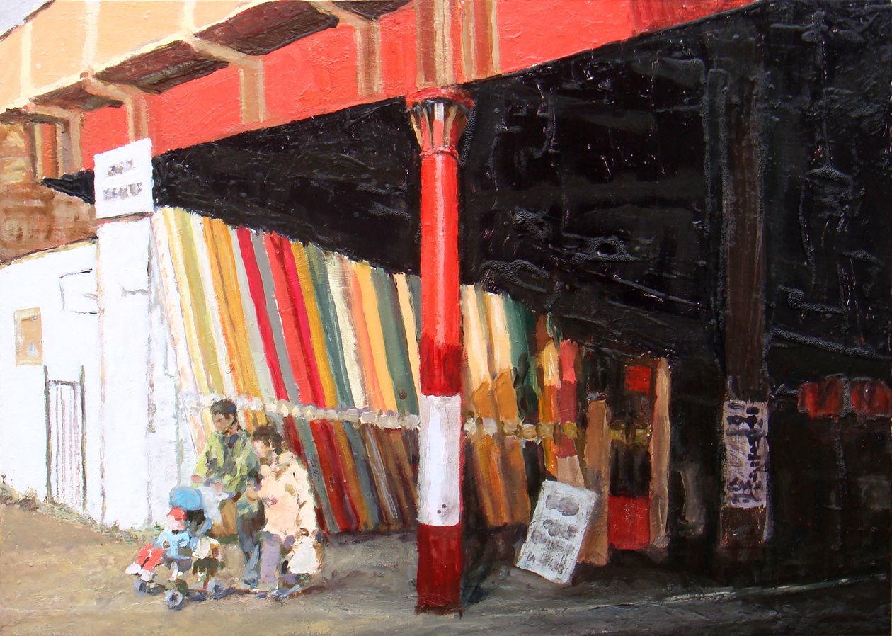 Tapijten, 2008 (olieverf op board) door Trevor Burgess