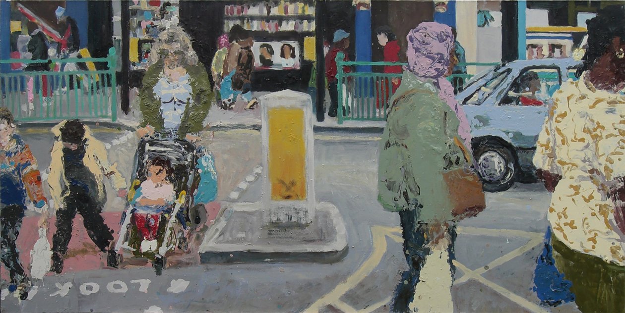 Straat, 2003 (olieverf op doek) door Trevor Burgess