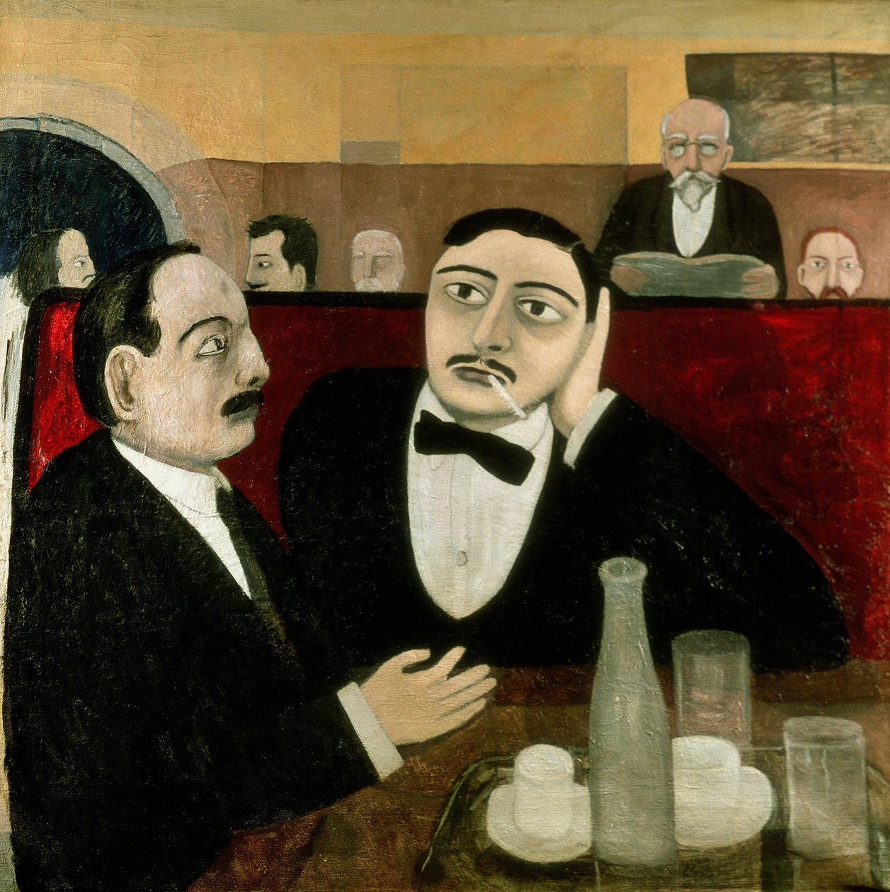 De intellectuelen in Café Rotonde, 1916 door Tullio Garbari