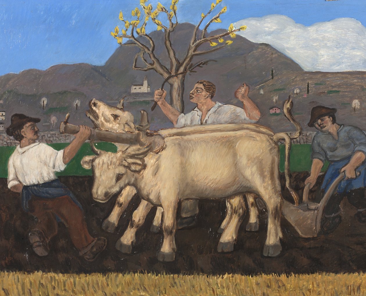 Ploegen, 1932 door Tullio Garbari
