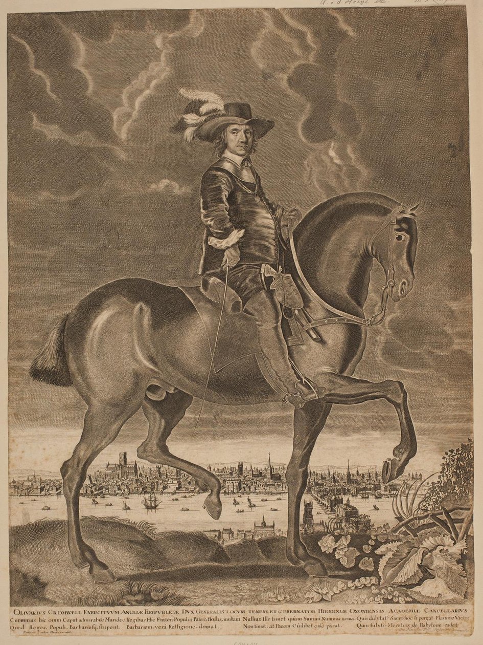 Oliver Cromwell te Paard door Ubekendt