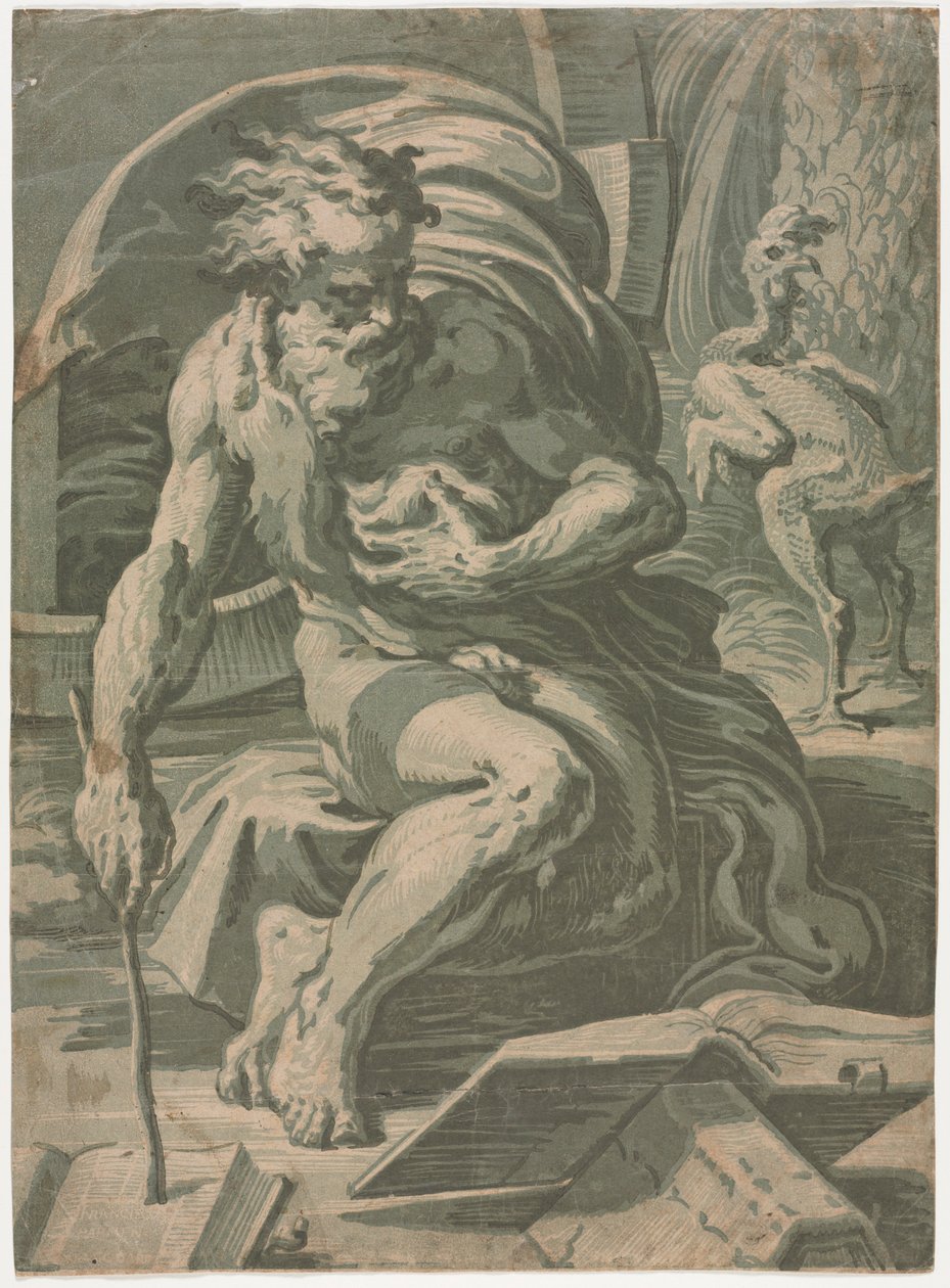 Diogenes, ca. 1524-1527 door Ugo da Carpi