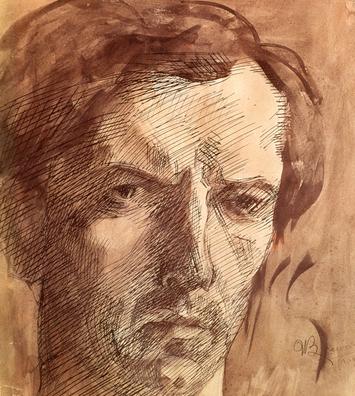 Zelfportret, 1909 door Umberto Boccioni