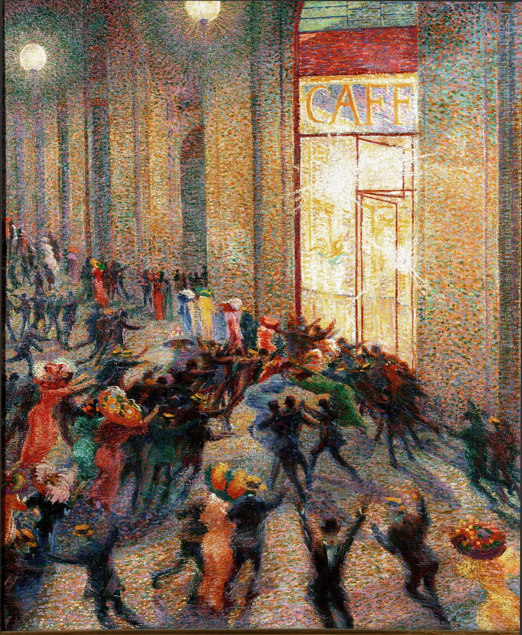 Een gevecht in de arcade door Umberto Boccioni