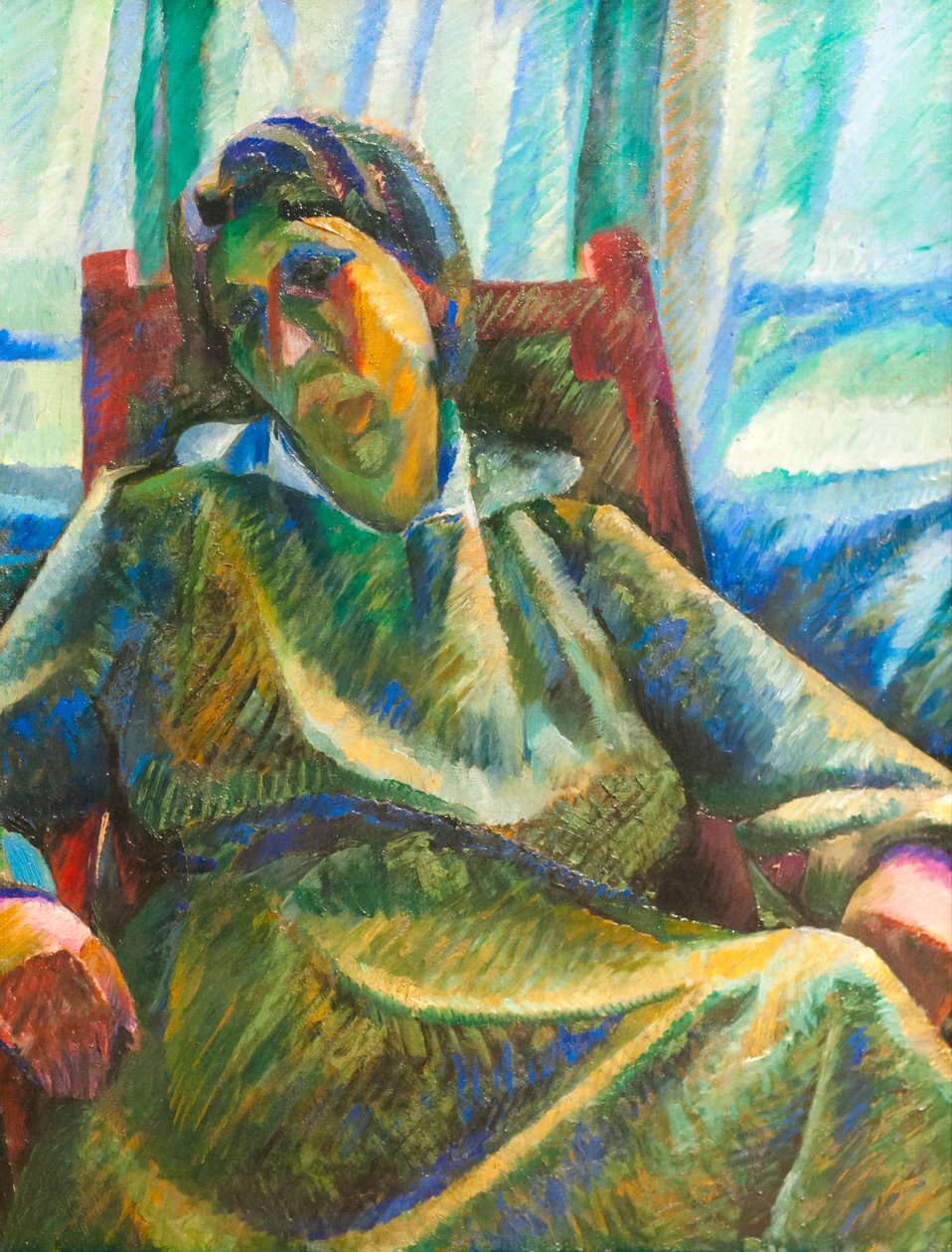 Plastische synthese - zittende persoon door Umberto Boccioni