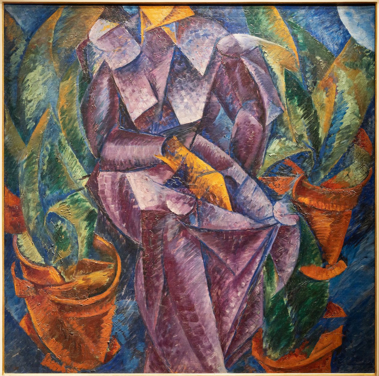 Spiraal Perpendiculaire Constructie. Zittende vrouw door Umberto Boccioni