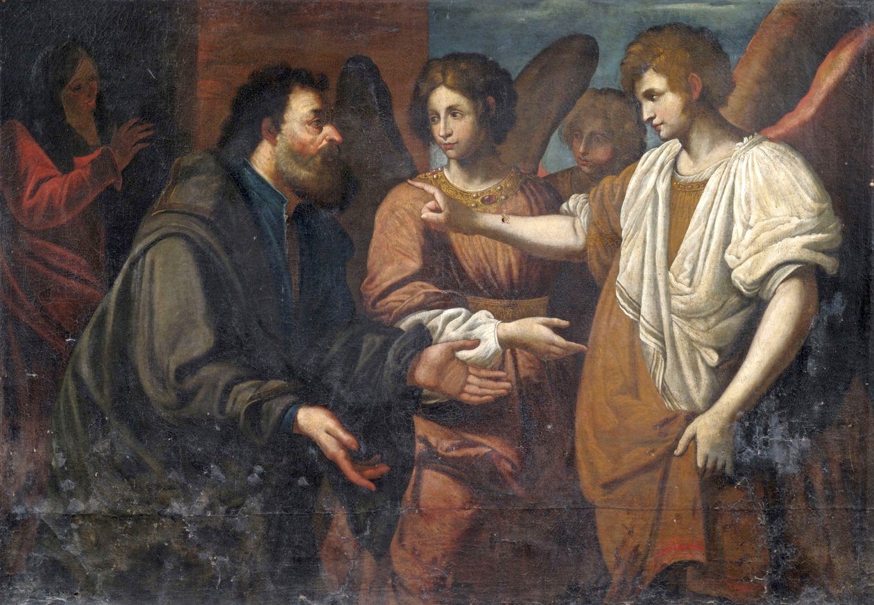 Abraham en de drie engelen door Unbekannt Unbekannt
