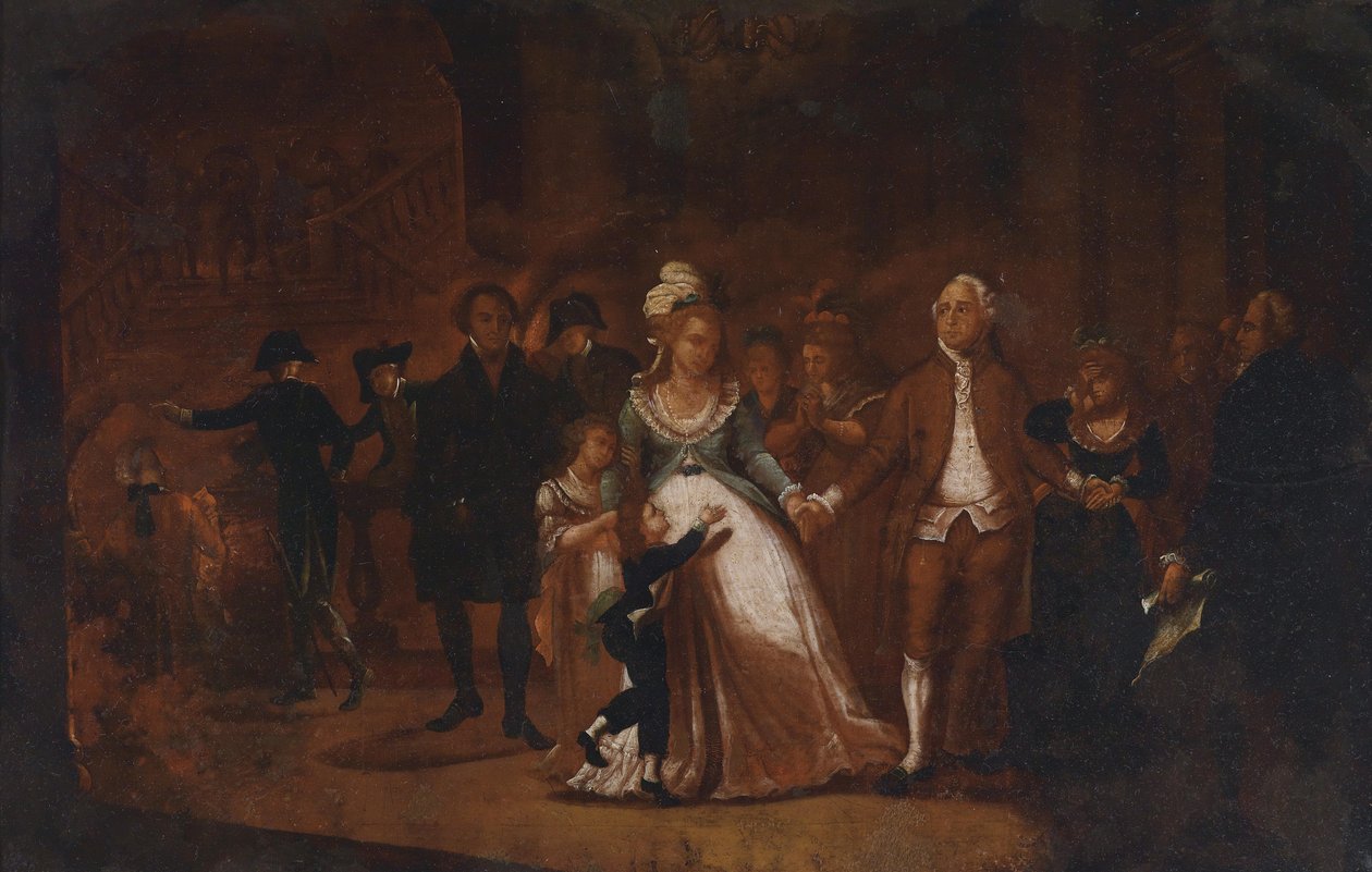 Abschied König Louis XVI. von seiner Familie im Temple door Unbekannt Unbekannt