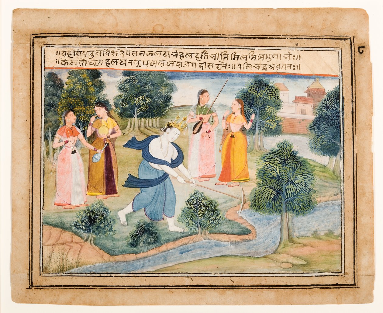 Balarama verandert de loop van de Jamuna-rivier door Unbekannt Unbekannt