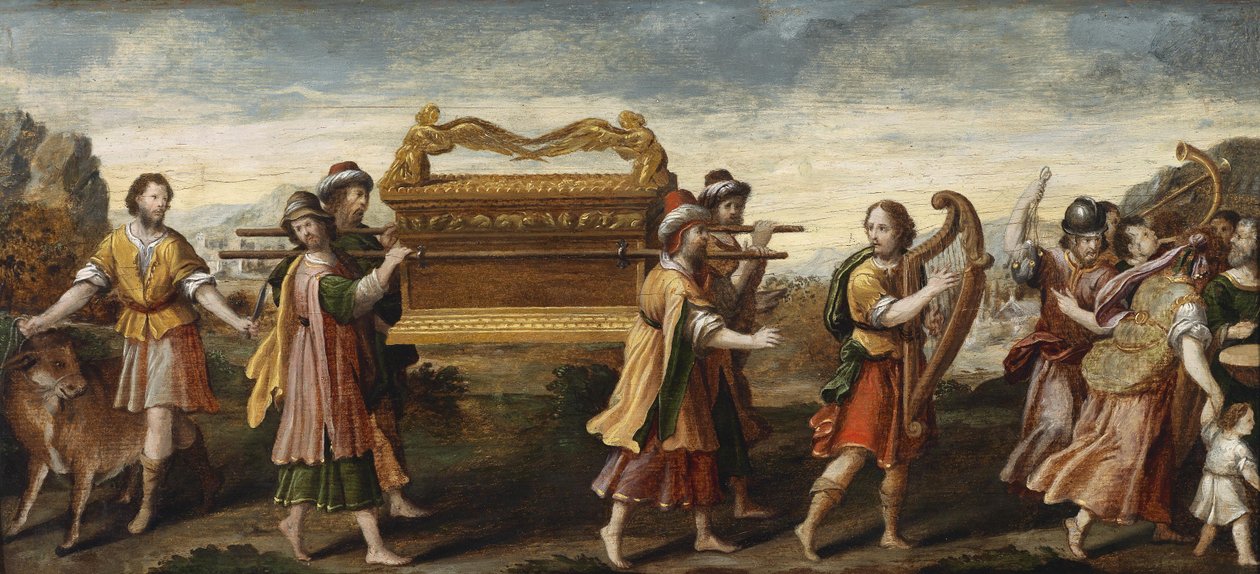 De overbrenging van de Ark des Verbonds door de zingende en dansende David door Unbekannt Unbekannt