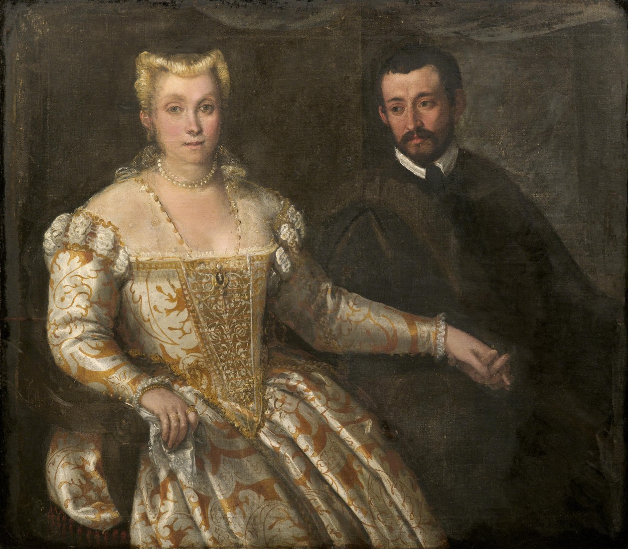 Dubbelportret van een vrouw en een man, Venetiaanse school circa 1570 door Unbekannt Unbekannt