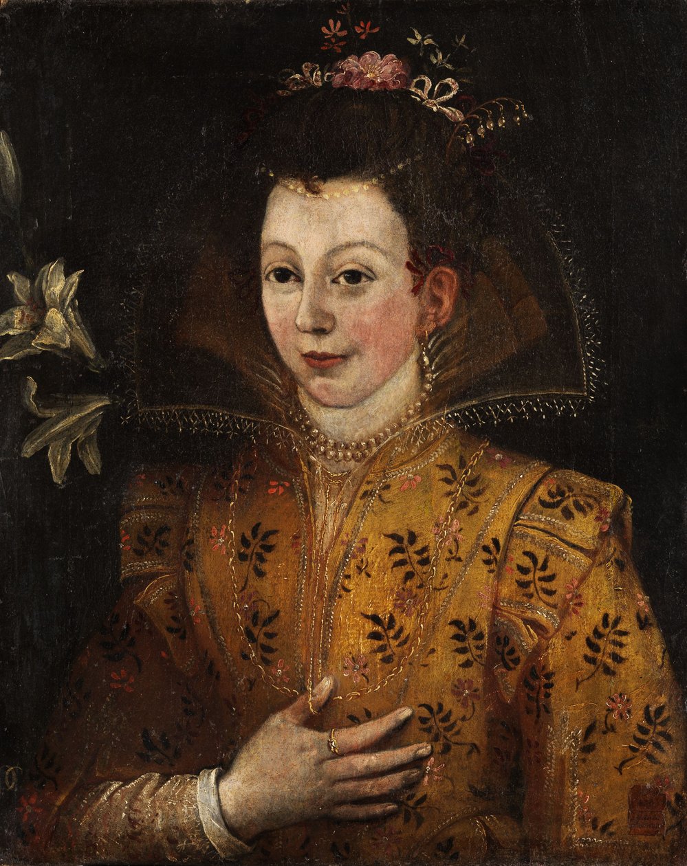 Halve portret van een dame door Unbekannt Unbekannt