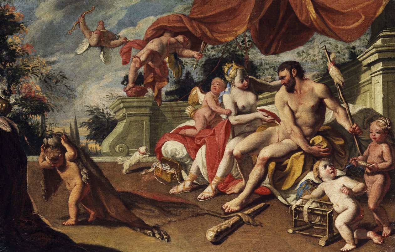 Hercules bij Omphale door Unbekannt Unbekannt