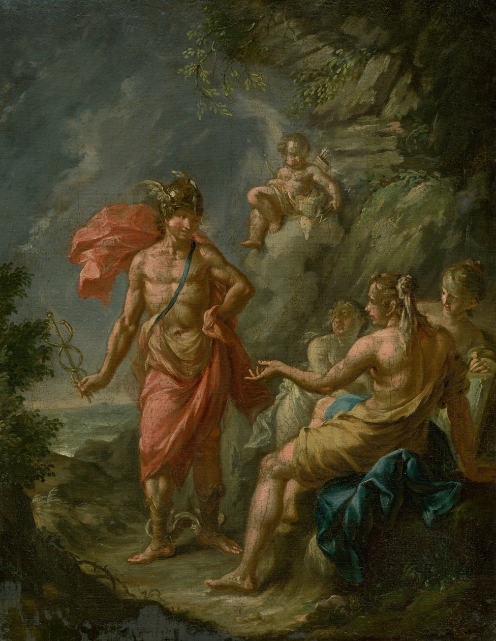Hermes bij godinnen door Unbekannt Unbekannt