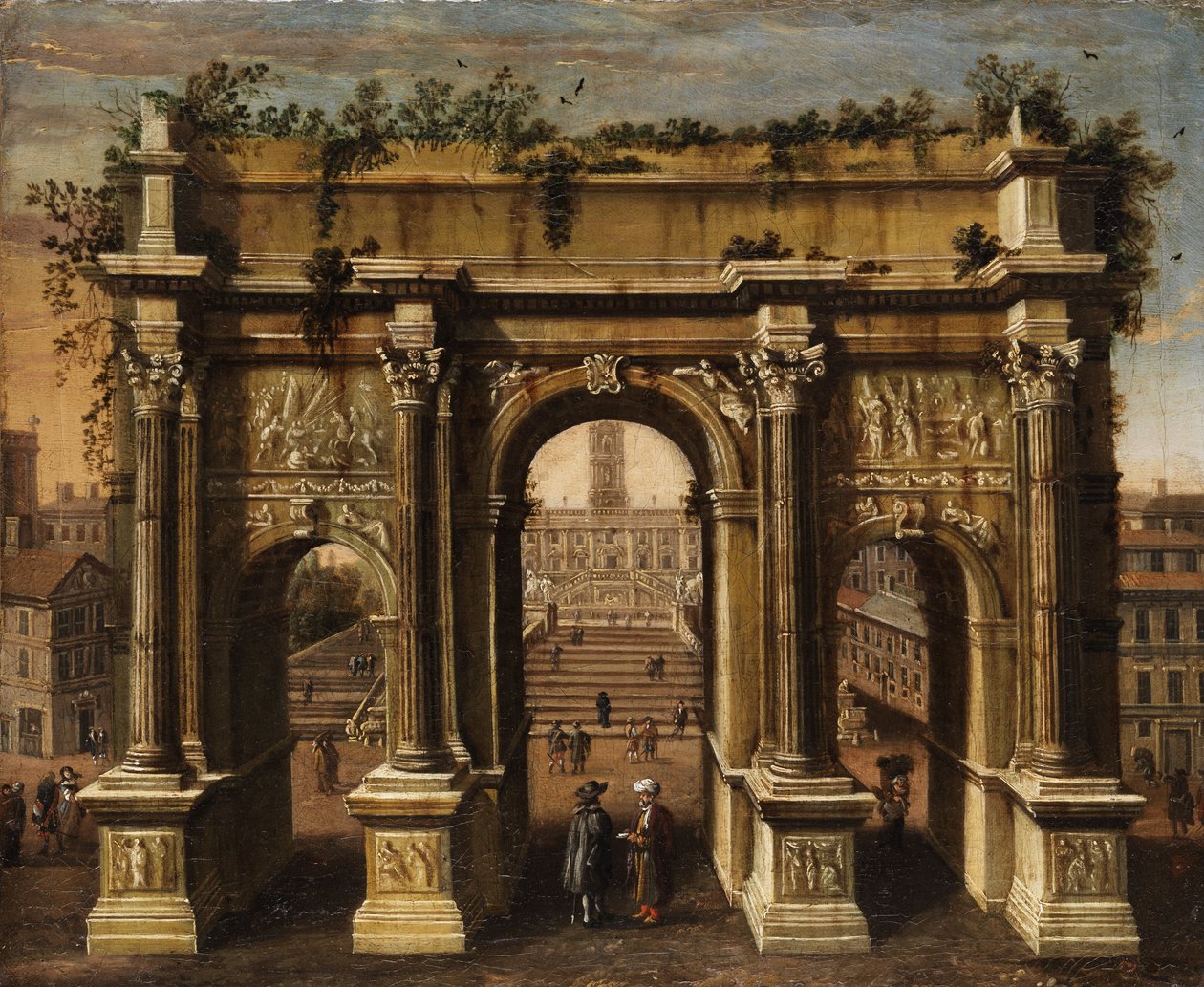 Ideaalbeeld van de Boog van Septimius Severus en het Capitool door Unbekannt Unbekannt
