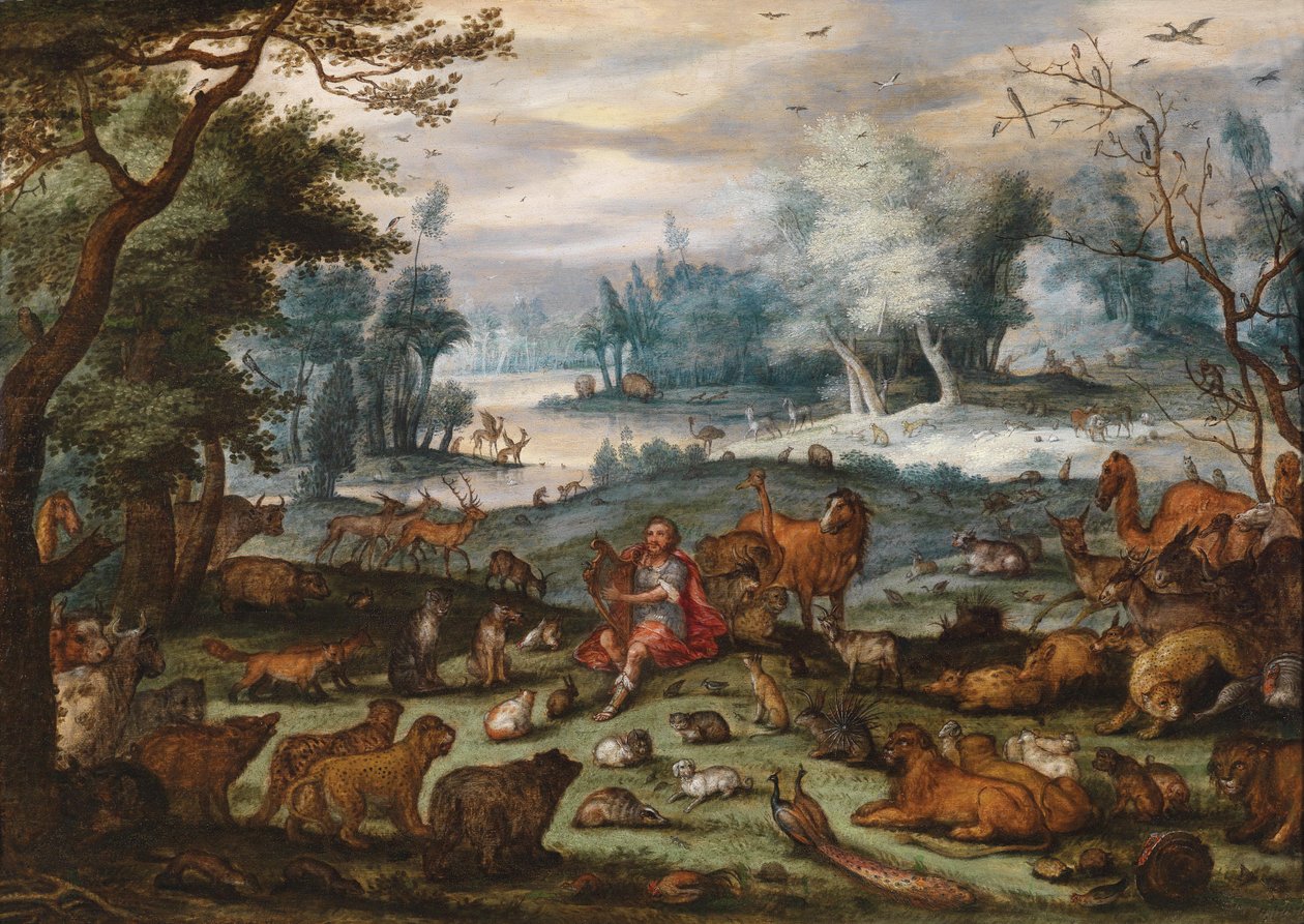 Orpheus betovert bomen en dieren door Unbekannt Unbekannt