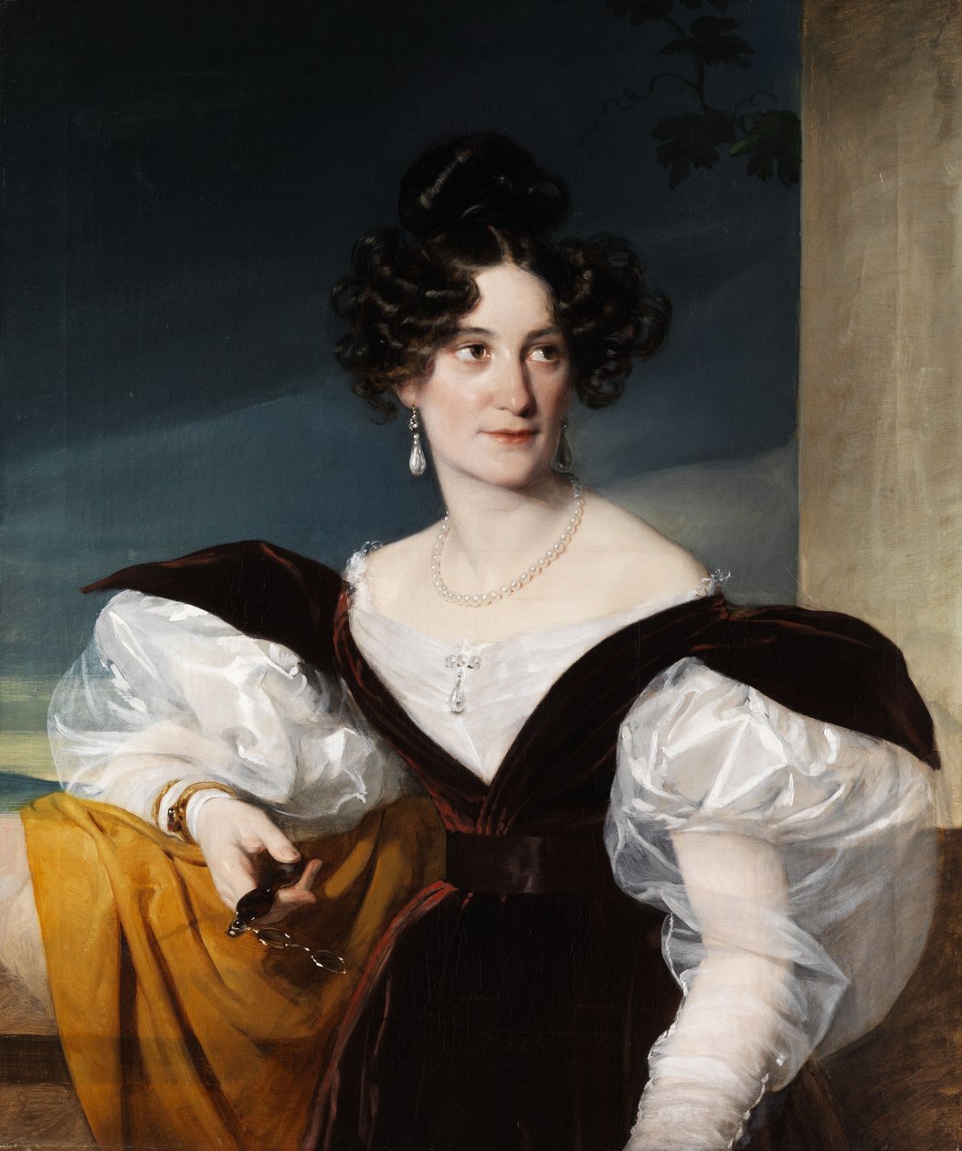 Portret van een dame met lorgnon door Unbekannt Unbekannt
