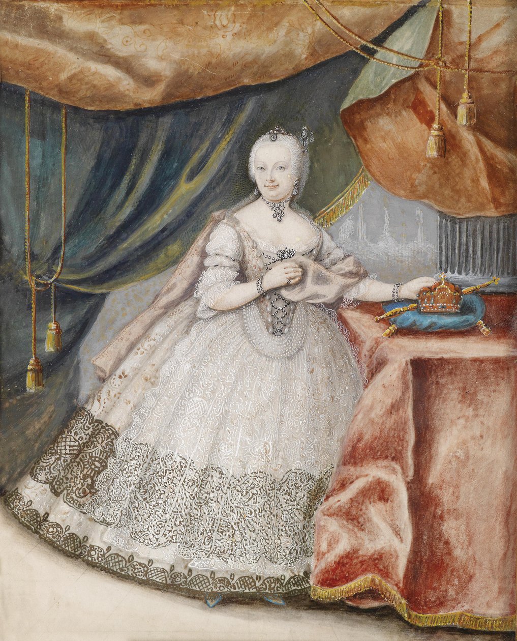 Portret van Maria Theresia (1717-1780) door Unbekannt Unbekannt