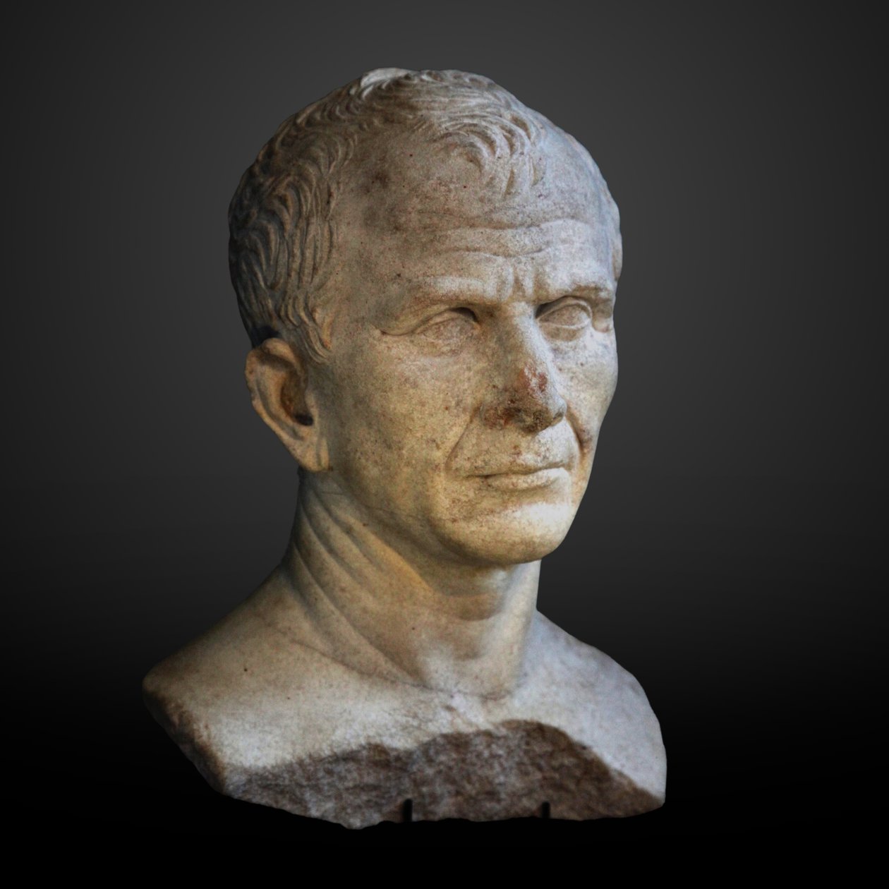 Vermeend borstbeeld van Caesar gefotografeerd in Genève tijdens de tijdelijke tentoonstelling Caesar et le Rhône door Unbekannt Unbekannt