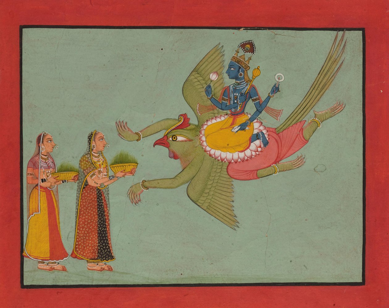 Vishnu op zijn voertuig Garuda door Unbekannt Unbekannt