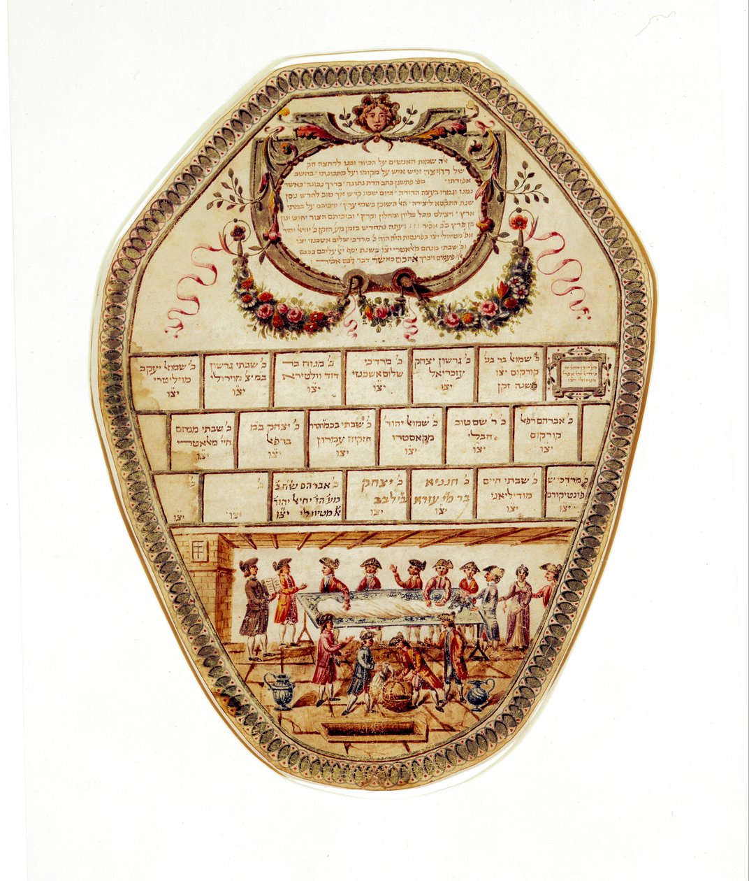 Begrafenisvereniging plaquette met afbeelding van de voorbereidingen voor de begrafenis door Unbekannt Unbekannt