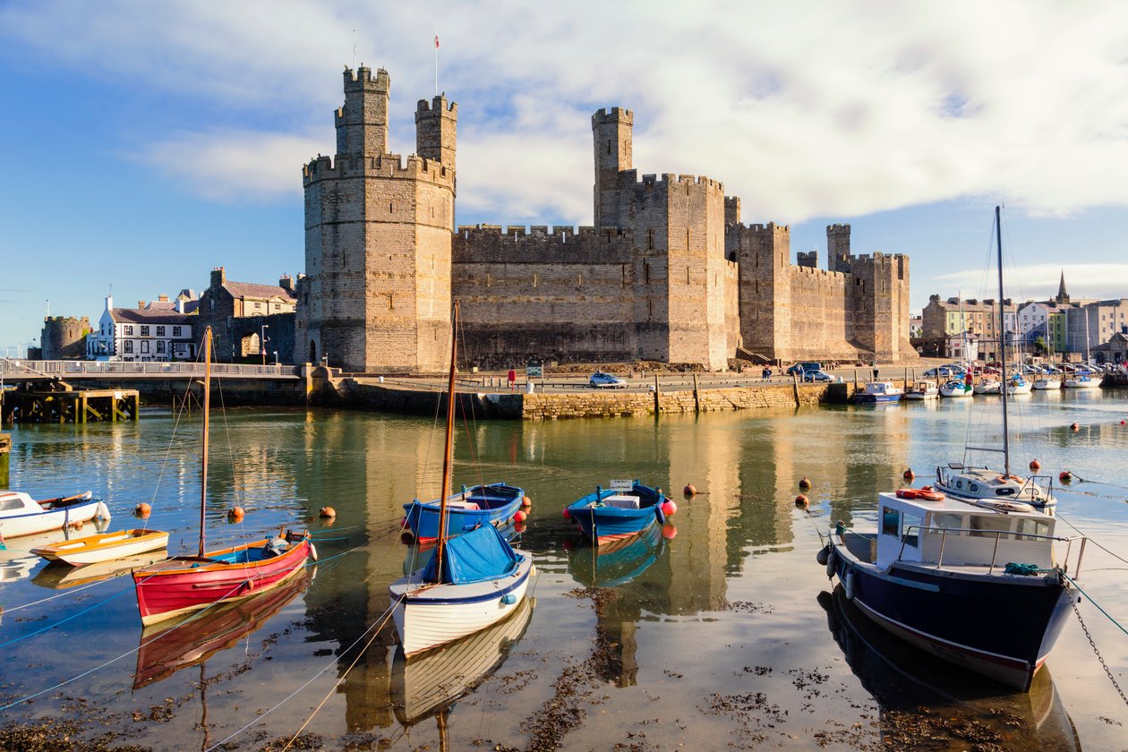 Caernarfon, Wales, VK. Het kasteel. door Unbekannt Unbekannt