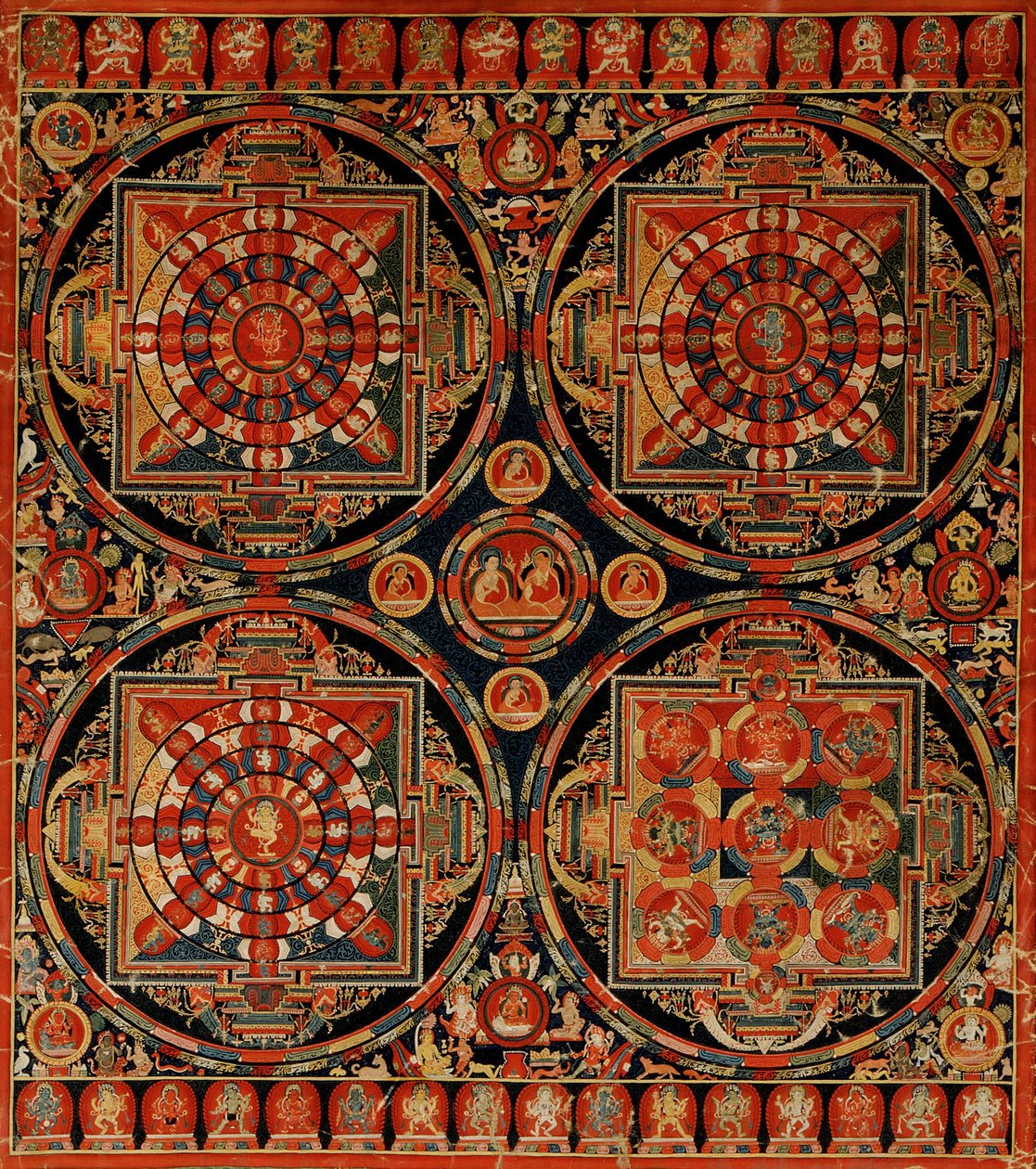 Vier Mandala Vajravali Thangka door Unbekannt Unbekannt
