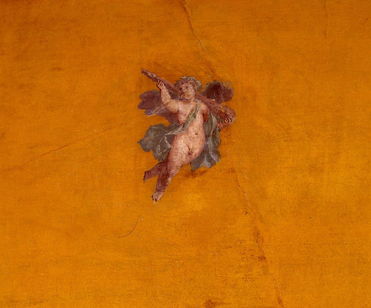 Fragment van Muurschildering met een Vliegende Eros door Unbekannt Unbekannt