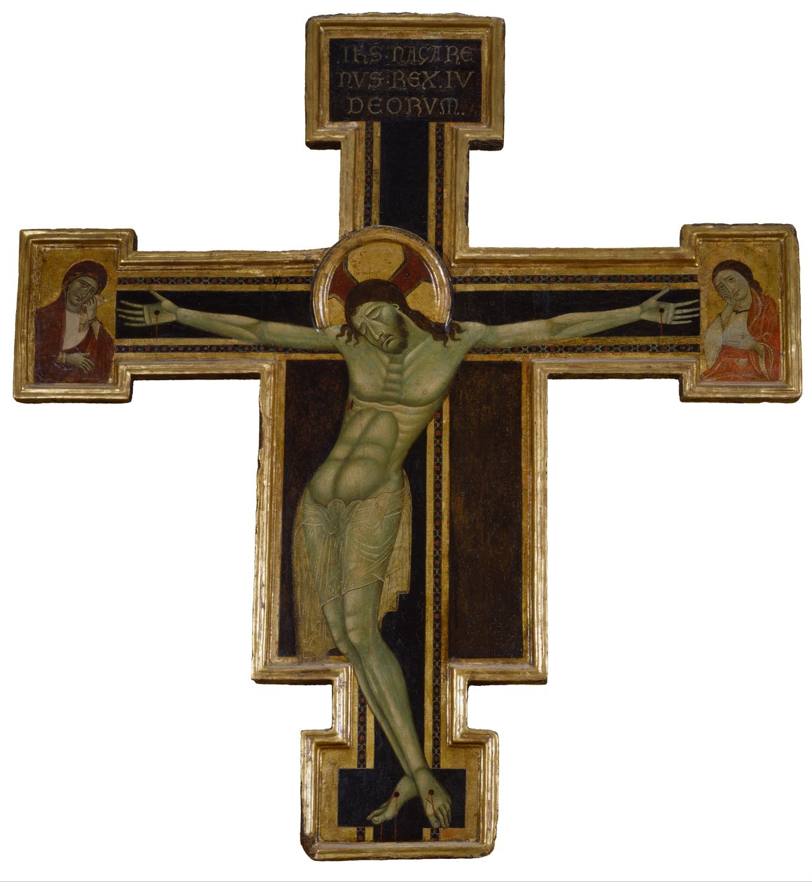 Kruisbeeld met Treurende Maagd en Sint Johannes de Evangelist door Unbekannt Unbekannt