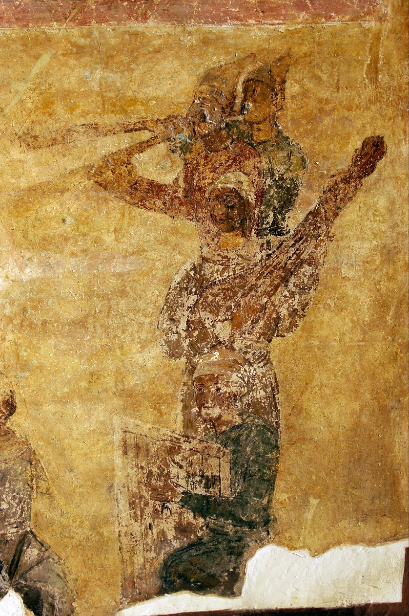 Muzikanten en acrobaten (detail) door Unbekannt Unbekannt