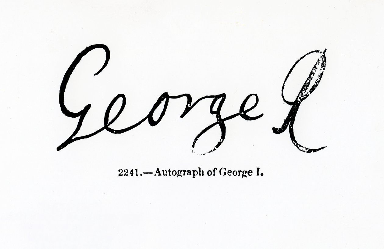 Reproductie van de handtekening van George I (1660-1727) door Unbekannt Unbekannt