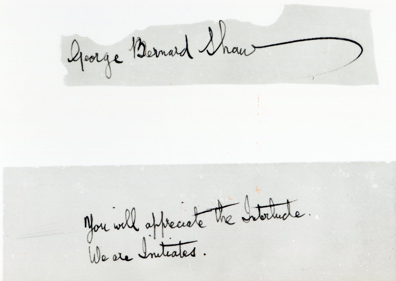 Handtekening van George Bernard Shaw door Unbekannt Unbekannt