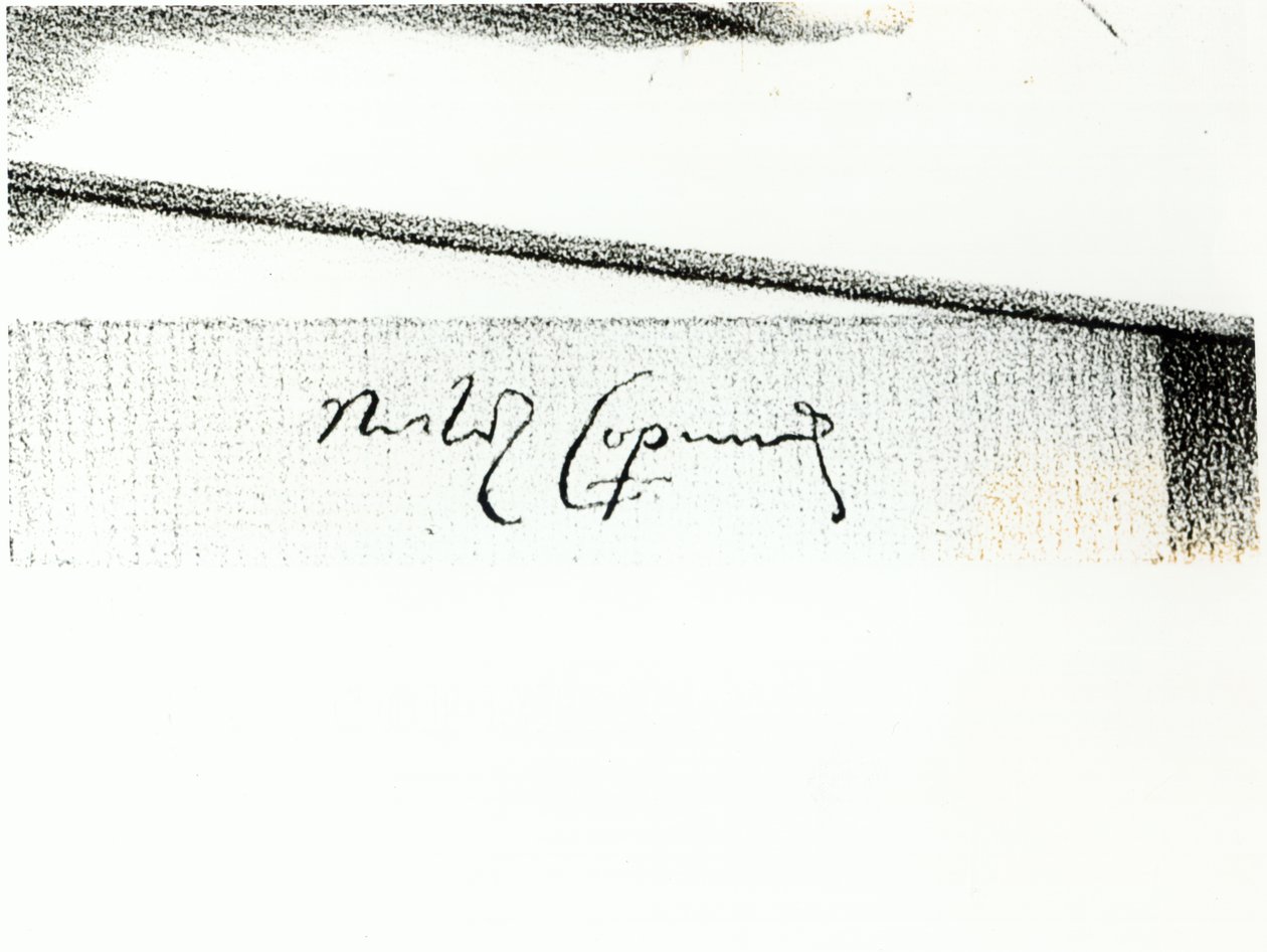 Handtekening van Nicolaus Copernicus (1473-1543) door Unbekannt Unbekannt