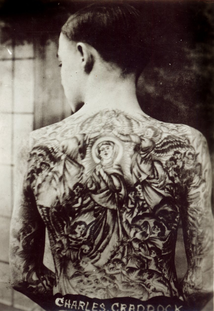 Getatoeëerde man, 1921 door Unbekannt Unbekannt