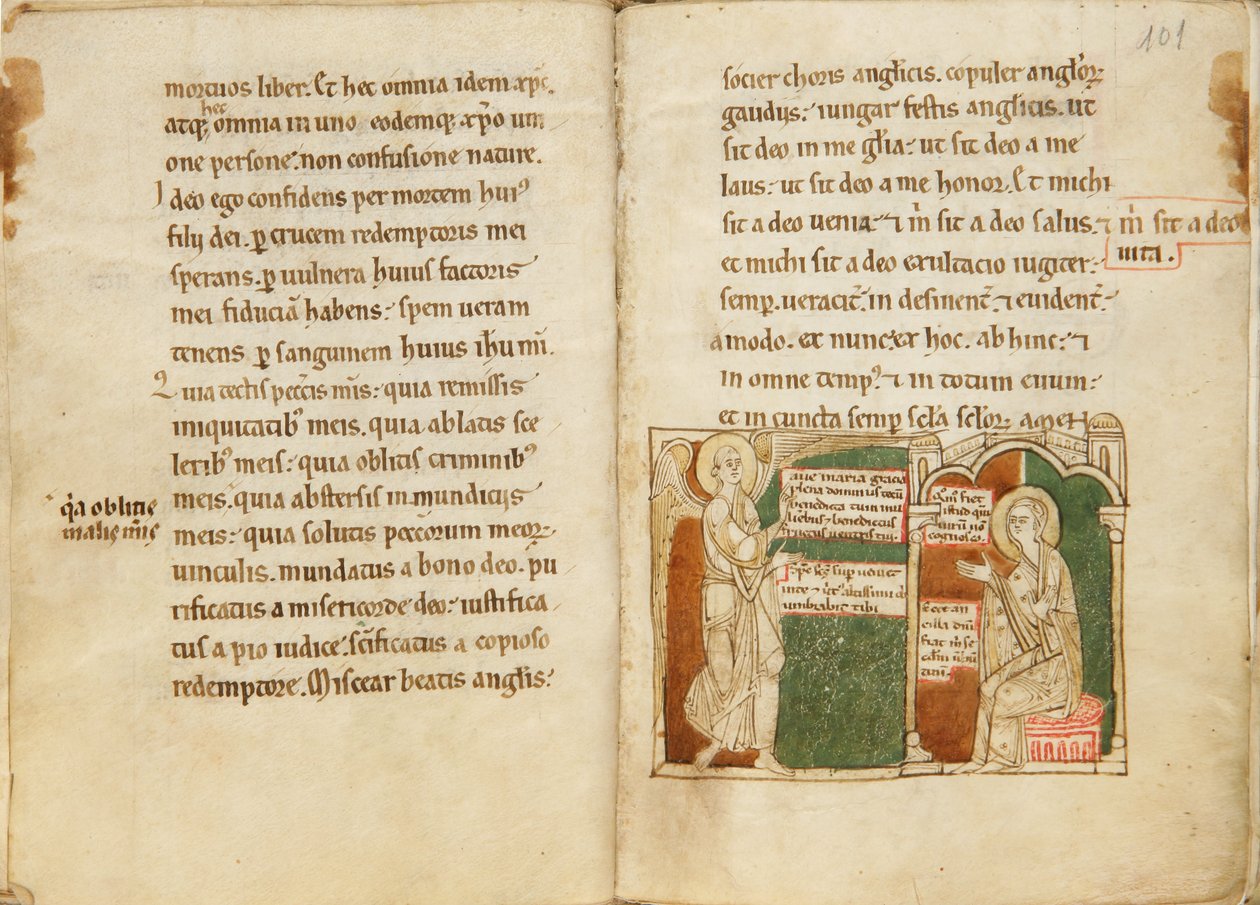 De Annunciatie in De Virginitate Beatae Mariae de San Ildefonso door Unbekannt Unbekannt