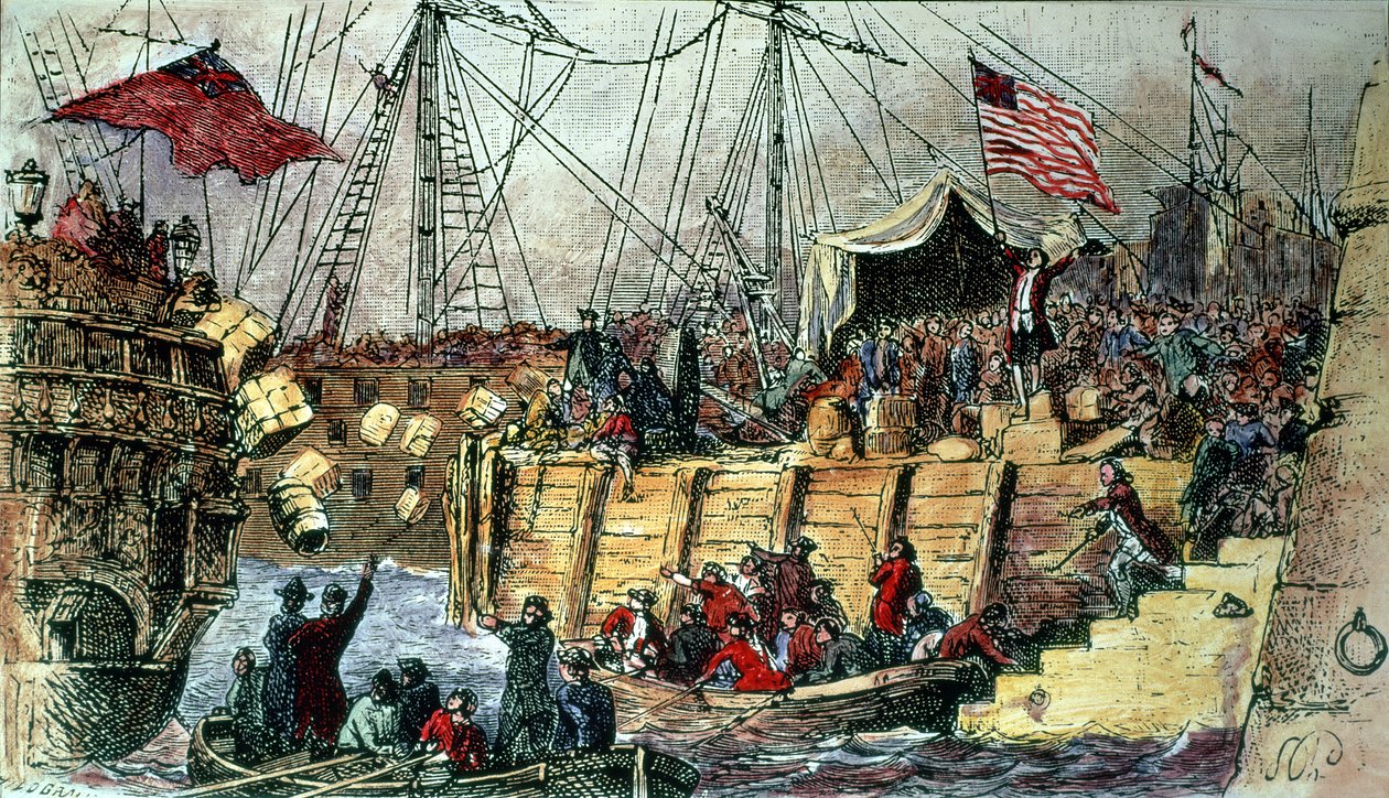 De Boston Tea Party, 16 december 1773 door Unbekannt Unbekannt
